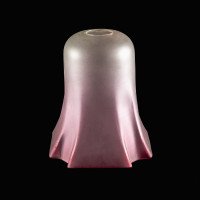 Pleated Bell-Shaped Frosted Glass Shade with a Flowing Design & Subtle Purple Hue - Thumbnail 1