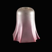 Pleated Bell-Shaped Frosted Glass Shade with a Flowing Design & Subtle Purple Hue - Thumbnail 4