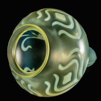 Tear Drop Vaseline Glass Shade with Stylised Peacock Feather Motifs c.1900 - Thumbnail 14
