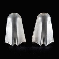 A Pair of Frosted Glass Shades with Gently Draped & Flowing Rims - Thumbnail 4