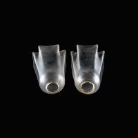 A Pair of Frosted Glass Shades with Gently Draped & Flowing Rims - Thumbnail 8