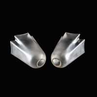 A Pair of Frosted Glass Shades with Gently Draped & Flowing Rims - Thumbnail 10
