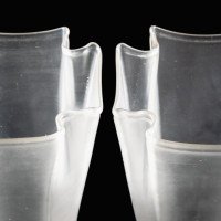 A Pair of Frosted Glass Shades with Gently Draped & Flowing Rims - Thumbnail 14