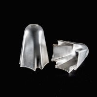 A Pair of Frosted Glass Shades with Gently Draped & Flowing Rims - Thumbnail 19