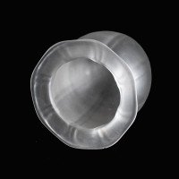 Arts and Crafts frosted glass shade with vertical ribbing and flared base c.1900 - Thumbnail 2