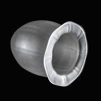 Arts and Crafts frosted glass shade with vertical ribbing and flared base c.1900 - Thumbnail 3