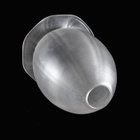 Arts and Crafts frosted glass shade with vertical ribbing and flared base c.1900 - Thumbnail 5