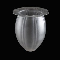 Arts and Crafts frosted glass shade with vertical ribbing and flared base c.1900 - Thumbnail 7