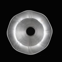 Arts and Crafts frosted glass shade with vertical ribbing and flared base c.1900 - Thumbnail 9