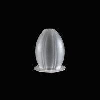 Arts and Crafts frosted glass shade with vertical ribbing and flared base c.1900 - Thumbnail 12