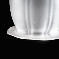 Arts and Crafts frosted glass shade with vertical ribbing and flared base c.1900 - Thumbnail 13