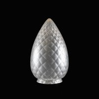 Frosted Glass Shade with Diamond Quilted Pattern & Tapered Teardrop Shape - Thumbnail 1