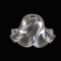 A Frosted Glass Shade with Flowing Swirl Design & Ruffled Undulating Rim