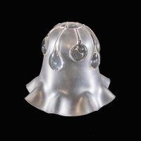 A Frosted Glass Shade with Teardrop Embellishments & a Gently Ruffled Rim - Thumbnail 2