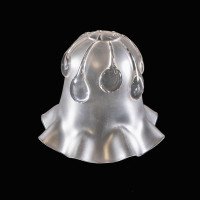 A Frosted Glass Shade with Teardrop Embellishments & a Gently Ruffled Rim - Thumbnail 4