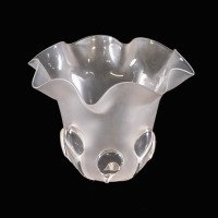 A Frosted Glass Shade with Teardrop Embellishments & a Gently Ruffled Rim - Thumbnail 5