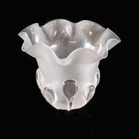A Frosted Glass Shade with Teardrop Embellishments & a Gently Ruffled Rim - Thumbnail 6