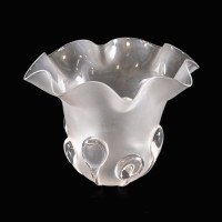 A Frosted Glass Shade with Teardrop Embellishments & a Gently Ruffled Rim - Thumbnail 7
