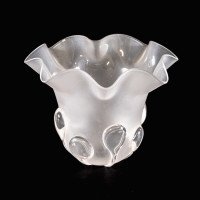 A Frosted Glass Shade with Teardrop Embellishments & a Gently Ruffled Rim - Thumbnail 8