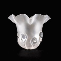 A Frosted Glass Shade with Teardrop Embellishments & a Gently Ruffled Rim - Thumbnail 9