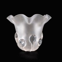 A Frosted Glass Shade with Teardrop Embellishments & a Gently Ruffled Rim - Thumbnail 10
