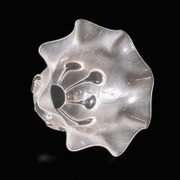 A Frosted Glass Shade with Teardrop Embellishments & a Gently Ruffled Rim - Thumbnail 12