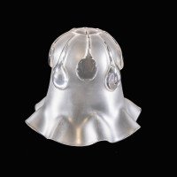 A Frosted Glass Shade with Teardrop Embellishments & a Gently Ruffled Rim - Thumbnail 15