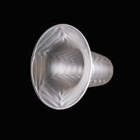 A Pair of Frosted Glass Shades with Feather-Like Embossed Pattern & Flared Rims - Thumbnail 7