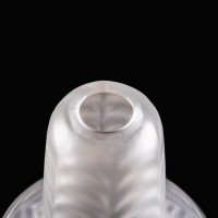 A Pair of Frosted Glass Shades with Feather-Like Embossed Pattern & Flared Rims - Thumbnail 14