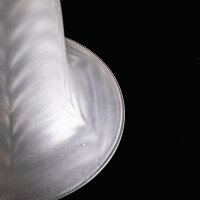 A Pair of Frosted Glass Shades with Feather-Like Embossed Pattern & Flared Rims - Thumbnail 16