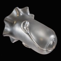 A Pair of Frosted Glass Shades with Teardrop Embellishments & Ruffled Rims - Thumbnail 13