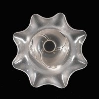 A Pair of Frosted Glass Shades with Teardrop Embellishments & Ruffled Rims - Thumbnail 14