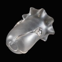 A Pair of Frosted Glass Shades with Teardrop Embellishments & Ruffled Rims - Thumbnail 15