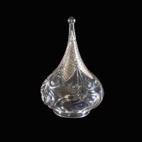 Wheel-Turned Clear Glass Shade with Peacock Feather Design c.1900 - Thumbnail 3