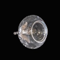 Wheel-Turned Clear Glass Shade with Peacock Feather Design c.1900 - Thumbnail 4