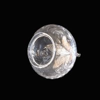 Wheel-Turned Clear Glass Shade with Peacock Feather Design c.1900 - Thumbnail 6