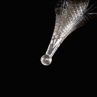 Wheel-Turned Clear Glass Shade with Peacock Feather Design c.1900 - Thumbnail 9