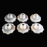 Arts and Crafts Set of Six Opalescent Ruffled Glass Shades - Thumbnail 3