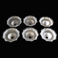 Arts and Crafts Set of Six Opalescent Ruffled Glass Shades - Thumbnail 4