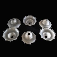 Arts and Crafts Set of Six Opalescent Ruffled Glass Shades - Thumbnail 5