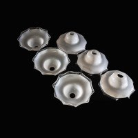 Arts and Crafts Set of Six Opalescent Ruffled Glass Shades - Thumbnail 6
