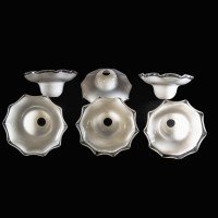 Arts and Crafts Set of Six Opalescent Ruffled Glass Shades - Thumbnail 7