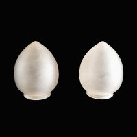 A Pair of Frosted Glass Shades with Soft Finish & Teardrop Shape - Thumbnail 1