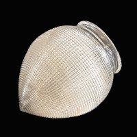 Clear Glass Shade with Holophane Texture & Teardrop Shape - Thumbnail 7
