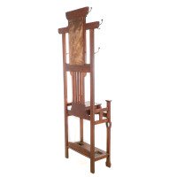 Shapland and Petter – Arts and Crafts Oak Hallstand with Mirror, Umbrella Stand - Thumbnail 6