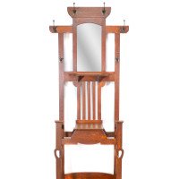 Shapland and Petter – Arts and Crafts Oak Hallstand with Mirror, Umbrella Stand - Thumbnail 9