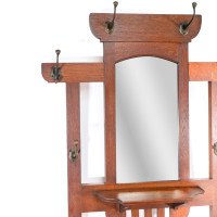 Shapland and Petter – Arts and Crafts Oak Hallstand with Mirror, Umbrella Stand - Thumbnail 13