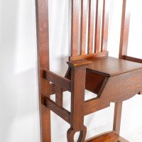 Shapland and Petter – Arts and Crafts Oak Hallstand with Mirror, Umbrella Stand - Thumbnail 15