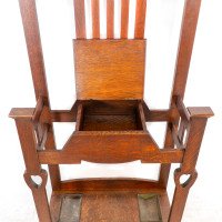 Shapland and Petter – Arts and Crafts Oak Hallstand with Mirror, Umbrella Stand - Thumbnail 16