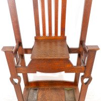 Shapland and Petter – Arts and Crafts Oak Hallstand with Mirror, Umbrella Stand - Thumbnail 17